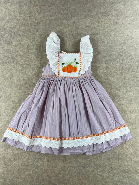 Smocked Sweets Other - Smocked Sweets Lavender Pumpkin Patch Dress Size 3T